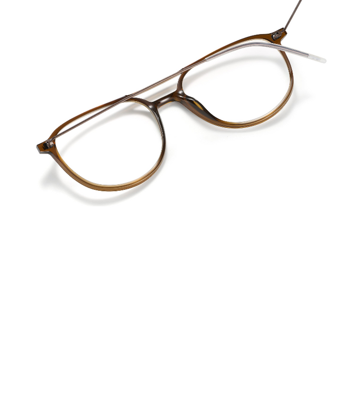 Lool Horizon II BR occhiale da vista unisex squadrato a doppio ponte marrone - dettaglio