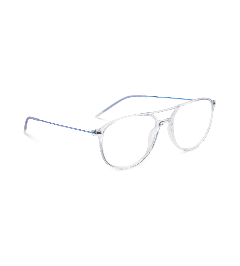 Lool Horizon II CLBL occhiale da vista unisex squadrato a doppio ponte trasparente e blu - vista 3/4