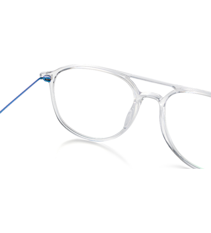 Lool Horizon II CLBL occhiale da vista unisex squadrato a doppio ponte trasparente e blu - dettaglio