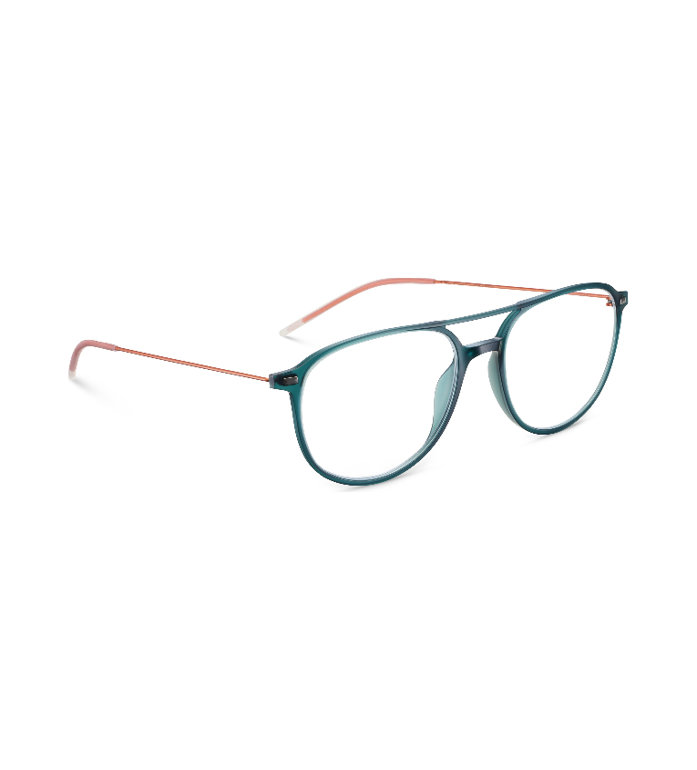 Lool Horizon II DGOG occhiale da vista unisex squadrato a doppio ponte verde scuro e arancione - vista 3/4