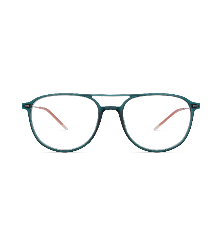 Lool Horizon II DGOG occhiale da vista unisex squadrato a doppio ponte verde scuro e arancione - vista frontale