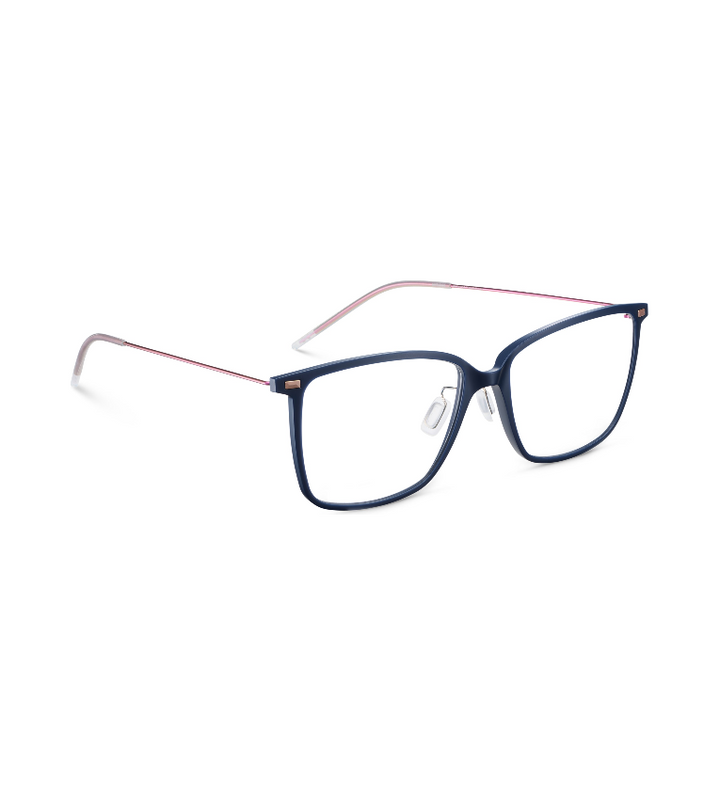 Lool Lattice.A DBFU occhiale da vista donna squadrato blu scuro e fucsia - vista 3/4