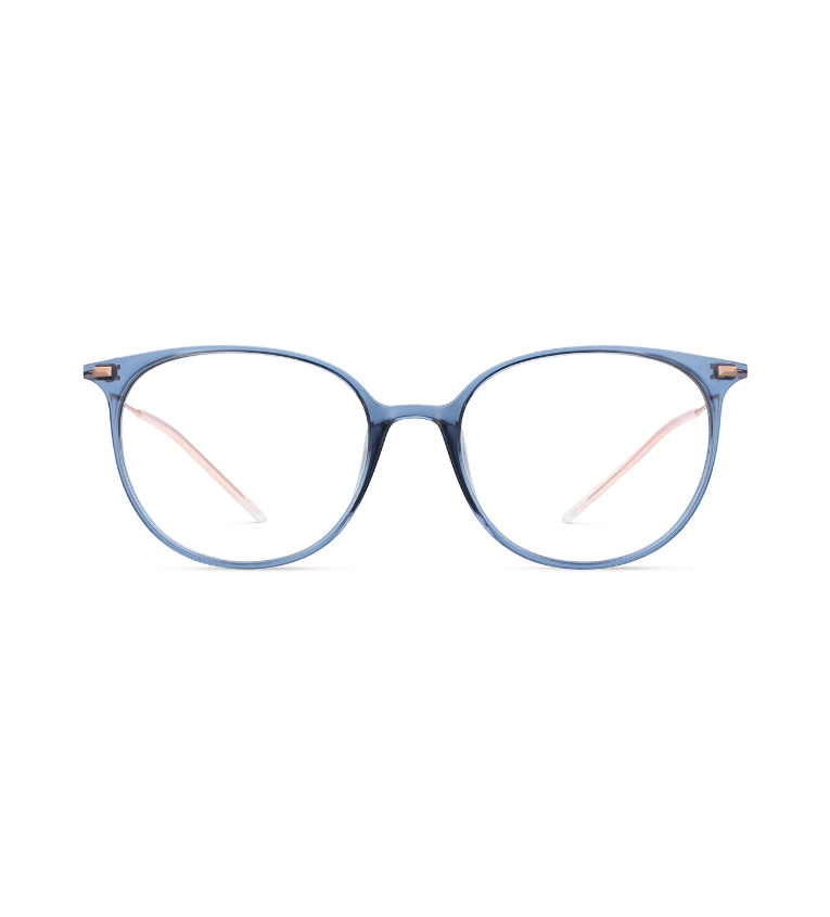 Lool Quoin II BLPG occhiale da vista donna panto azzurro e oro - vista frontale