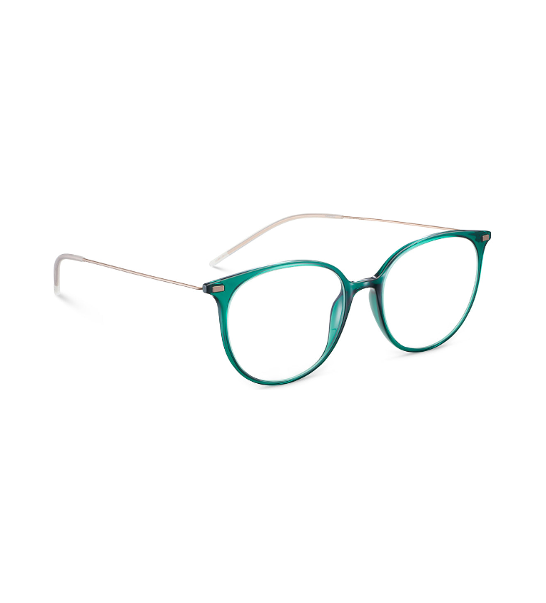 Lool Quoin II GRPG occhiale da vista donna panto verde e oro - vista 3/4