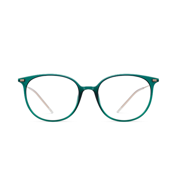 Lool Quoin II GRPG occhiale da vista donna panto verde e oro - vista frontale
