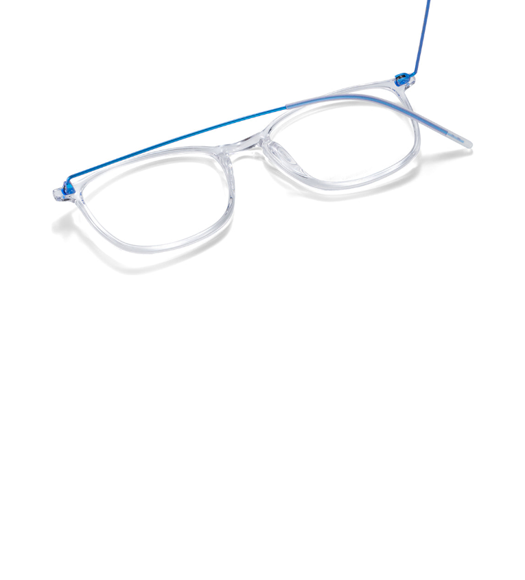 Lool Ratio CLBL occhiale da vista uomo squadrato trasparente e blu - dettaglio