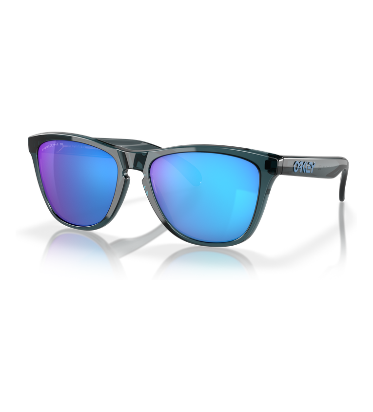 Oakley Frogskins OO9013 Nero Trasparente / Prizm Sapphire Polarized - vista angolata