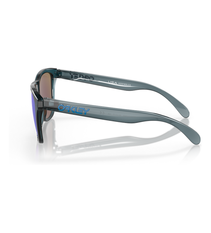Oakley Frogskins OO9013 Nero Trasparente / Prizm Sapphire Polarized - vista laterale
