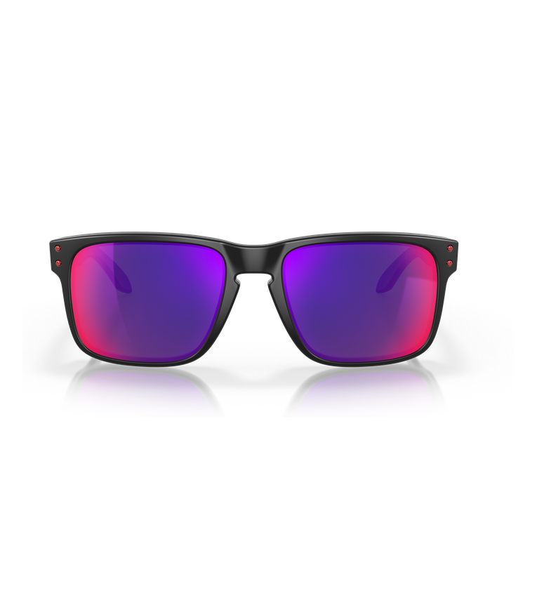 Oakley Holbrook OO9102 Nero Opaco / Ruby Iridium - vista frontale