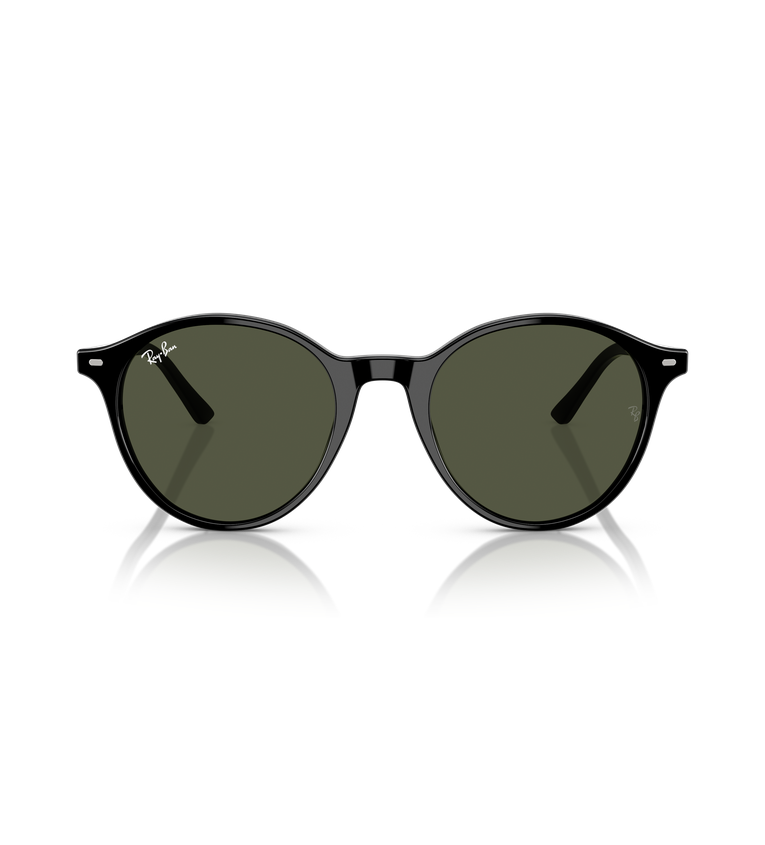 Ray-Ban Bernard RB2230 occhiali da sole rotondi nero lucido con lenti verde G-15 - vista frontale