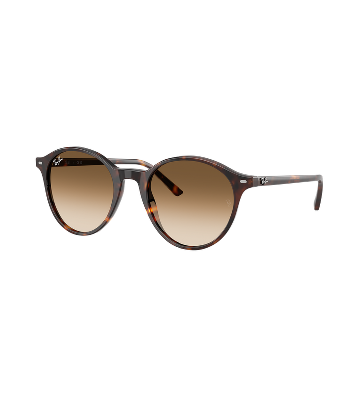 Ray-Ban Bernard RB2230 occhiali da sole rotondi tartarugato lucido con lenti marrone sfumato - vista 3/4