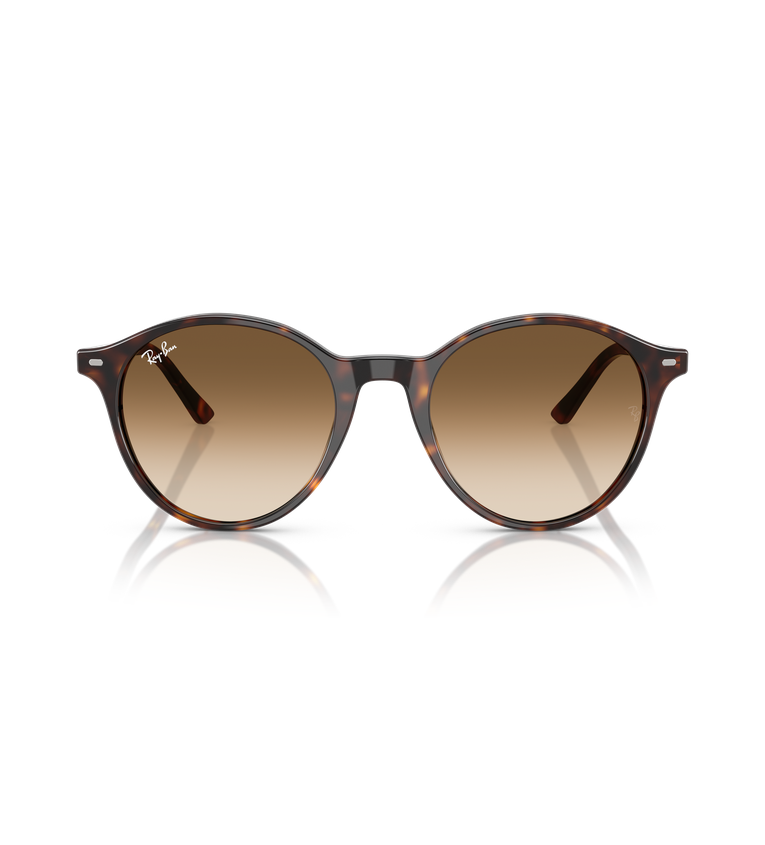 Ray-Ban Bernard RB2230 occhiali da sole rotondi tartarugato lucido con lenti marrone sfumato - vista frontale