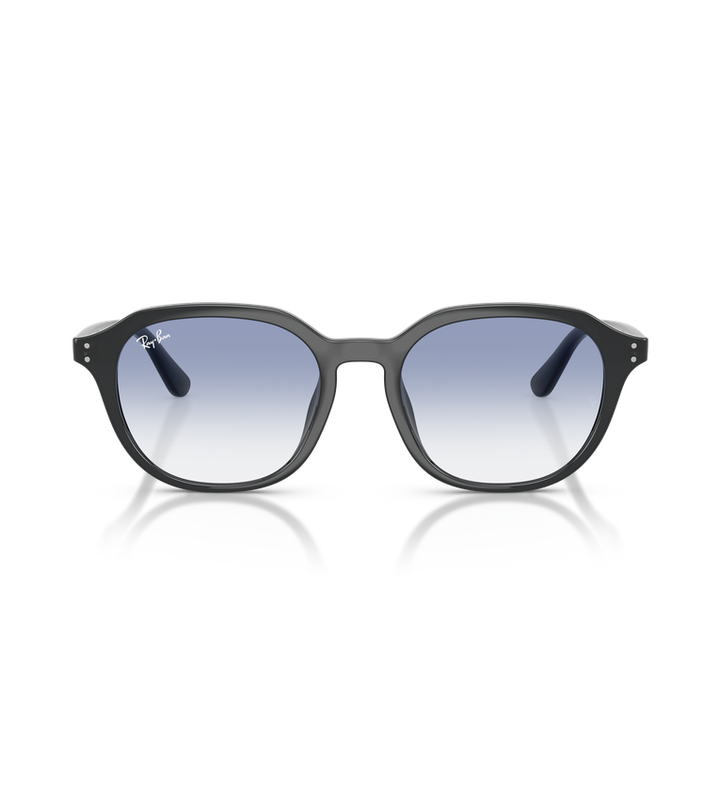 Ray-Ban RB4459D occhiali da sole squadrati grigio opale con lenti azzurro chiaro sfumato - vista frontale
