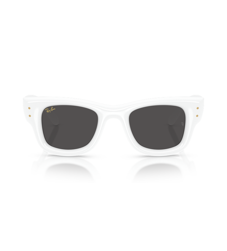 Ray-Ban Wayfarer Puffer RB4940 occhiali da sole squadrati bianco con lenti grigio scuro - vista frontale
