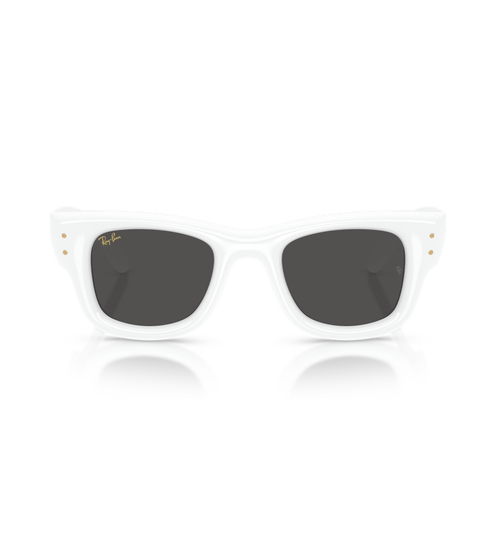 Ray-Ban Wayfarer Puffer RB4940 occhiali da sole squadrati bianco con lenti grigio scuro - vista frontale