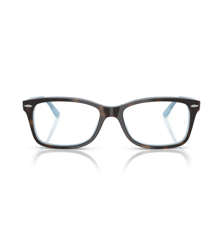 Ray-Ban RX5428 Optics occhiali da vista rettangolari tartarugato su azzurro - vista frontale