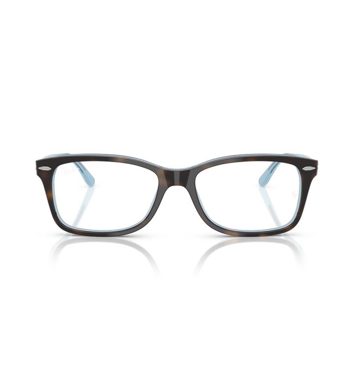 Ray-Ban RX5428 Optics occhiali da vista rettangolari tartarugato su azzurro - vista frontale