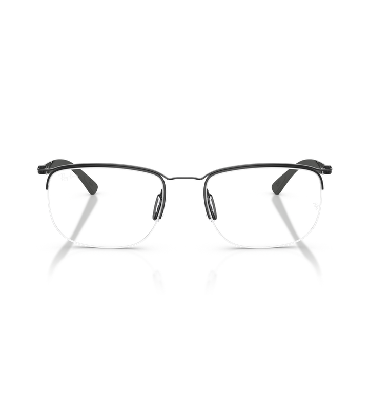 Ray-Ban RX7552 Optics occhiali da vista rettangolari nero e canna di fucile - vista frontale