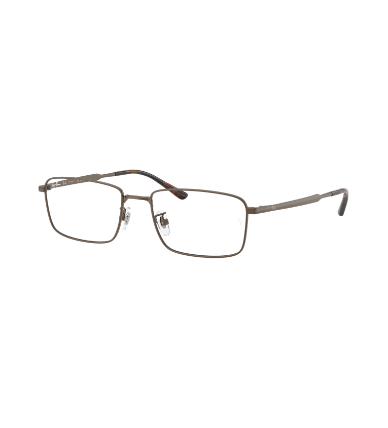 Ray-Ban RX8786D Optics occhiali da vista rettangolari marrone - vista 3/4
