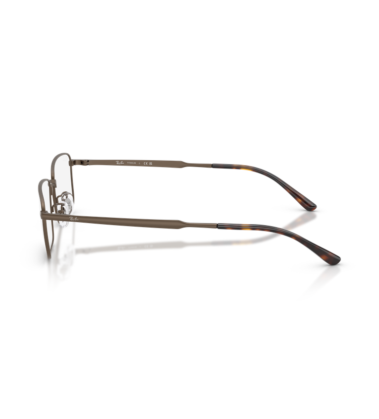 Ray-Ban RX8786D Optics occhiali da vista rettangolari marrone - vista laterale