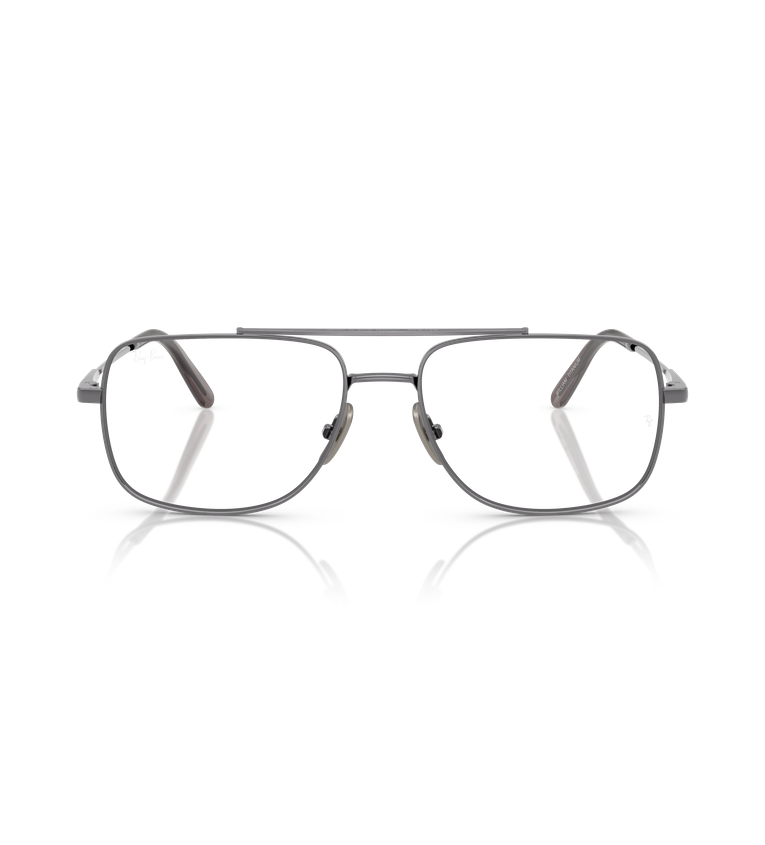 Ray-Ban William Titanium RX8797 occhiali da vista squadrati canna di fucile - vista frontale